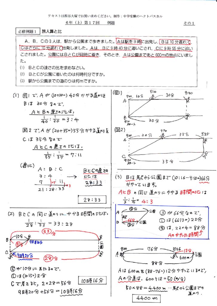 旅人算と比 中学受験の算数 理科ヘクトパスカル